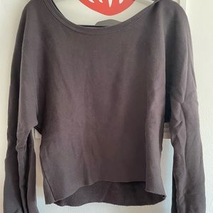 Joah Brown off the shoulder cropped sweatshirt
